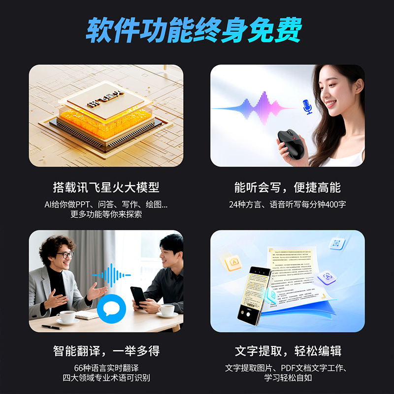 AI智能语音鼠标 讯飞星火+DeepSeekR1双模型